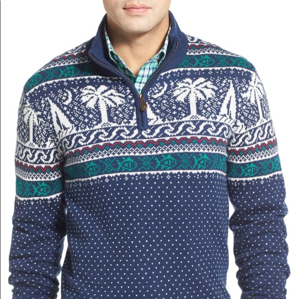 Southern Tide Fair Isle 1/4 Zip Sweater